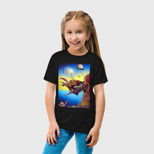 Детская футболка хлопок с принтом Призрак океана слёз - нейросеть - живопись, вид сбоку #3
