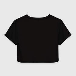 Топик (короткая футболка или блузка, не доходящая до середины живота) с принтом Время ведьмы - минимализм для женщины, вид сзади №1. Цвет основы: белый
