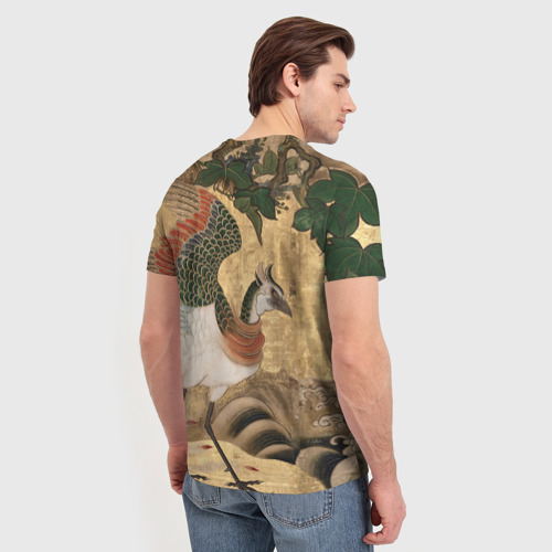 Мужская футболка 3D с принтом Сказочная птица, вид сзади #2