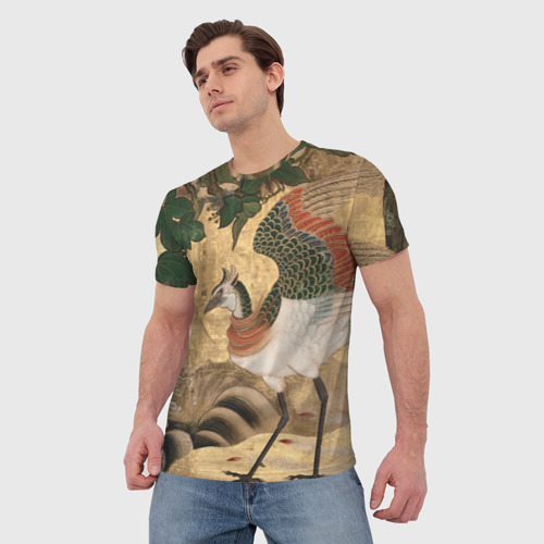 Мужская футболка 3D с принтом Сказочная птица, фото на моделе #1