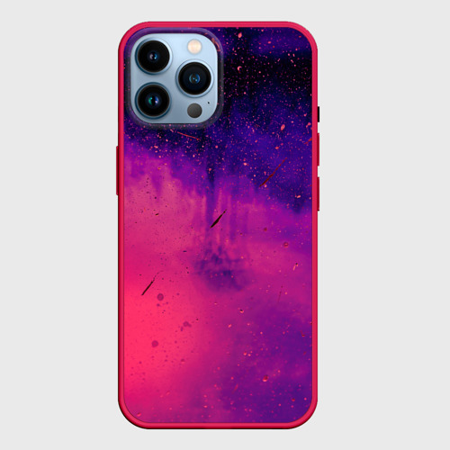 Чехол для iPhone 14 Pro Max с принтом Фиолетовый космос, вид спереди #2