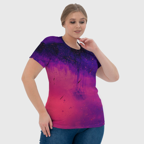 Женская футболка 3D с принтом Фиолетовый космос, фото #4