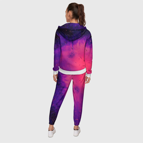 Женский костюм 3D с принтом Фиолетовый космос, вид сзади #2