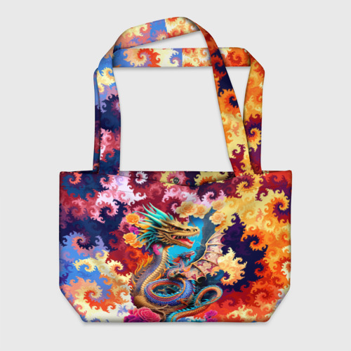 Пляжная сумка с принтом Japan dragon - art, вид спереди №1