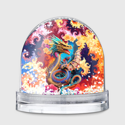 Игрушка Снежный шар с принтом Japan dragon - art, вид спереди №1