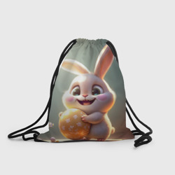 Рюкзак-мешок 3D Пасхальный зайка на полянке