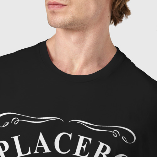 Мужская футболка хлопок с принтом Placebo в стиле Jack Daniels, фото #4