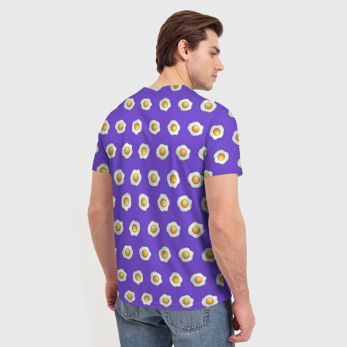Мужская футболка 3D с принтом Много яичниц, вид сзади #2