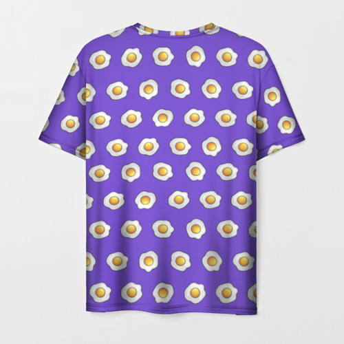 Мужская футболка 3D с принтом Много яичниц, вид сзади #1