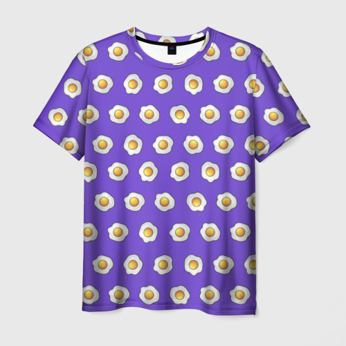 Мужская футболка 3D с принтом Много яичниц, вид спереди #2