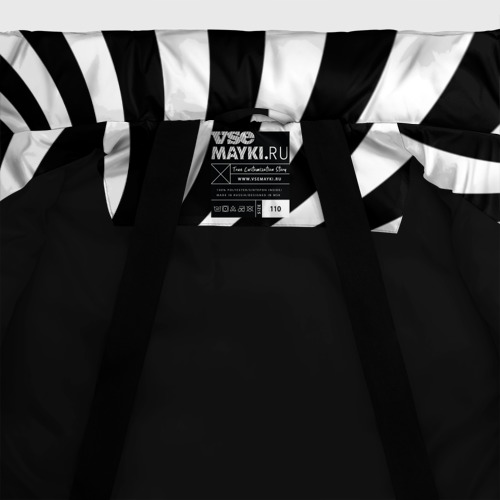 Зимняя куртка для девочек 3D Оптические иллюзии зебра, цвет черный - фото 7