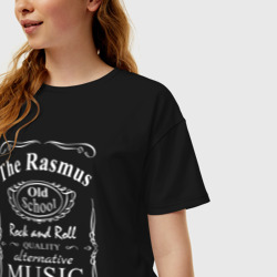 Женская футболка хлопок Oversize The Rasmus в стиле Jack Daniels - фото 2