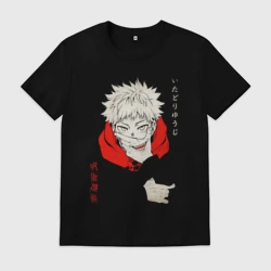 Мужская футболка хлопок Магическая битва Итадори и Двуликий