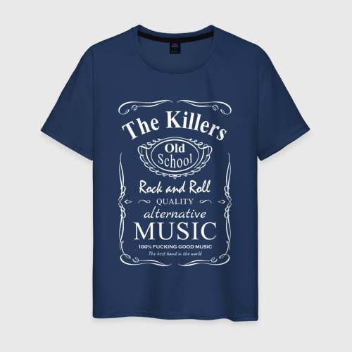 Мужская футболка хлопок The Killers в стиле Jack Daniels, цвет темно-синий