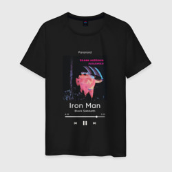 Мужская футболка хлопок Black Sabbath Iron Man плеер