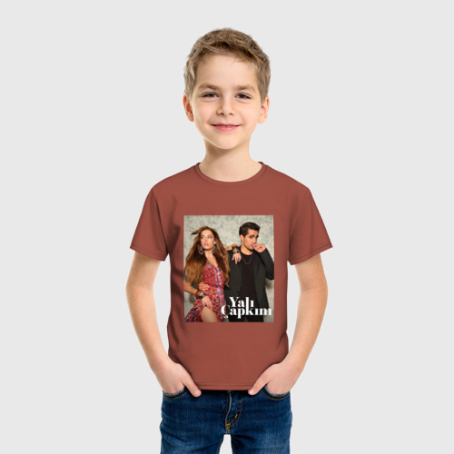 Детская футболка хлопок Зимородок Сейран и Ферит, цвет кирпичный - фото 3