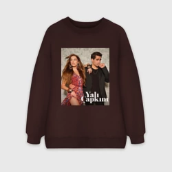 Женский свитшот oversize без начеса хлопок Зимородок Сейран и Ферит