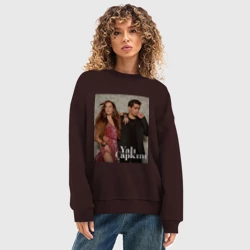 Женский свитшот oversize без начеса хлопок Зимородок Сейран и Ферит - фото 2