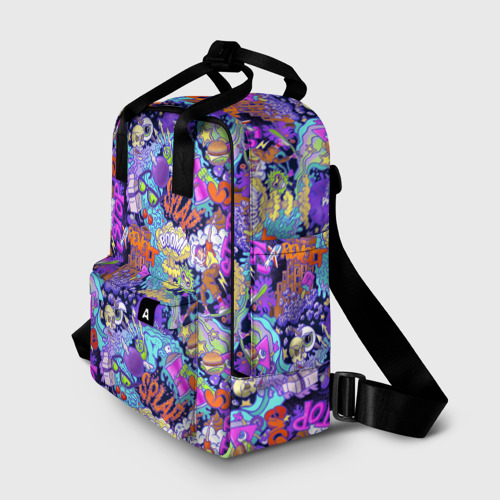 Женский рюкзак 3D с принтом Стрит-поп-арт: stop revolt, фото на моделе #1