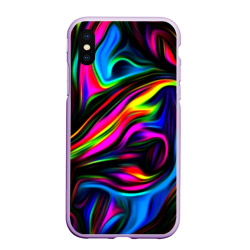 Чехол для iPhone XS Max матовый Неон кистью краски