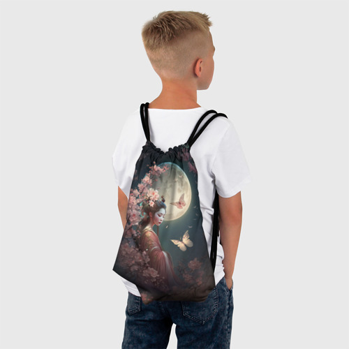 Рюкзак-мешок 3D Девушка в сакуре под луной - фото 4