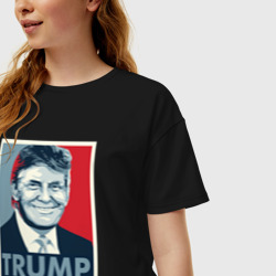 Женская футболка хлопок Oversize Trump - фото 2