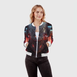 Женский бомбер 3D Панцирь киборга  - доспех - фото 2