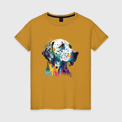 Красочный далматинец – Женская футболка хлопок с принтом купить со скидкой в -20%