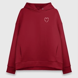 Женское худи Oversize хлопок Minimal love heart