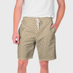 Мужские шорты 3D Бежевый цвет с геометрическим узором