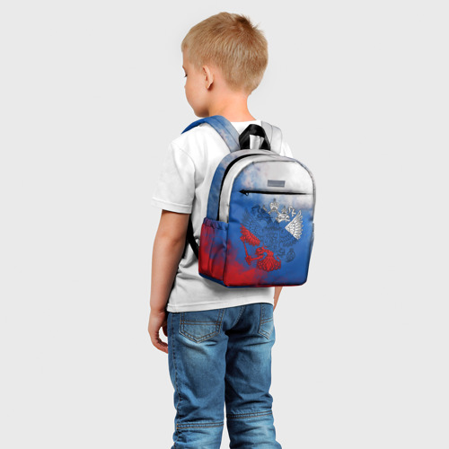 Детский рюкзак 3D с принтом Триколор градиент, фото на моделе #1