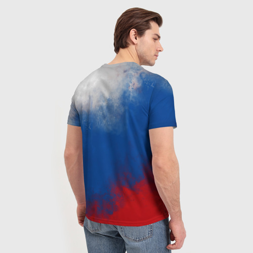 Мужская футболка 3D Триколор градиент, цвет 3D печать - фото 4