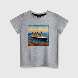 Титаник в стиле Ван Гога – Детская футболка хлопок с принтом купить со скидкой в -20%