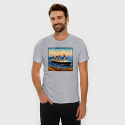 Мужская футболка хлопок Slim Титаник в стиле Ван Гога - фото 2