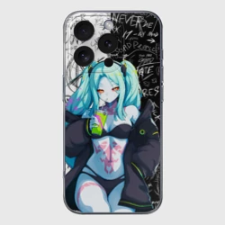 Чехол для iPhone 16 Pro Max силиконовый с защитой камеры Ребекка из Киберпанка 2077