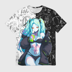 Мужская футболка 3D Ребекка из Киберпанка 2077