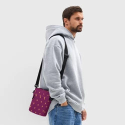 Сумка через плечо 3D Геральдическая лилия на пурпурном фоне - фото 2