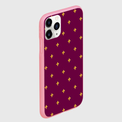 Чехол для iPhone 11 Pro Max матовый Геральдическая лилия на пурпурном фоне - фото 2