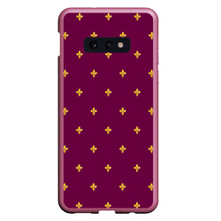 Чехол для Samsung S10E Геральдическая лилия на пурпурном фоне