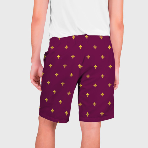 Мужские шорты 3D Геральдическая лилия на пурпурном фоне, цвет 3D печать - фото 2