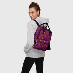 Женский рюкзак 3D Геральдическая лилия на пурпурном фоне - фото 2