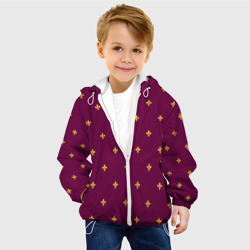 Детская куртка 3D Геральдическая лилия на пурпурном фоне - фото 2