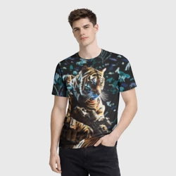 Мужская футболка 3D Тигр боец спецназа - фото 2
