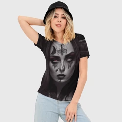 Женская футболка 3D Slim Готическая девушка Джелвира - фото 2