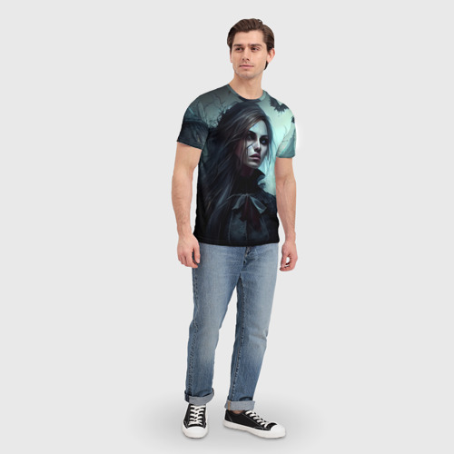 Мужская футболка 3D с принтом Готическая девушка Гэйлавира, вид сбоку #3
