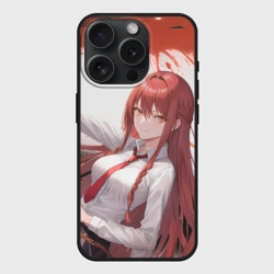 Чехол силиконовый для Apple iPhone 15 Pro Мax матовый Макима: Человек бензопила - Аниме