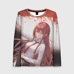 Женский лонгслив 3D Макима: Человек бензопила - Аниме