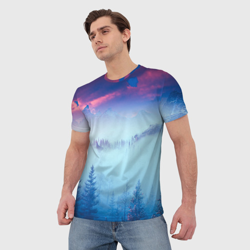 Мужская футболка 3D Horizon landscape, цвет 3D печать - фото 3