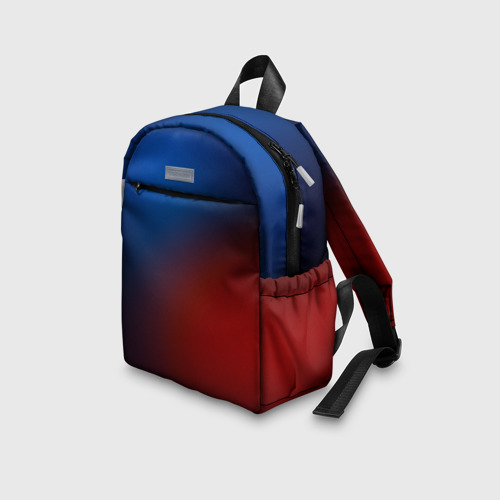 Детский рюкзак 3D с принтом Красно синий градиент, вид сбоку #3