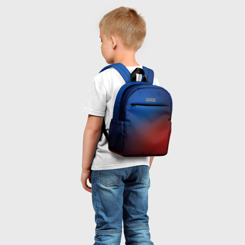 Детский рюкзак 3D с принтом Красно синий градиент, фото на моделе #1